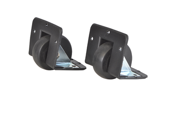 2 x Recessed Cabinet Wheels Black Finish 40mm Wheel Diameter